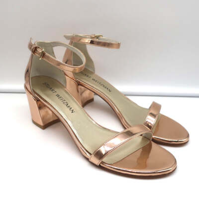 rose gold shoes block heel